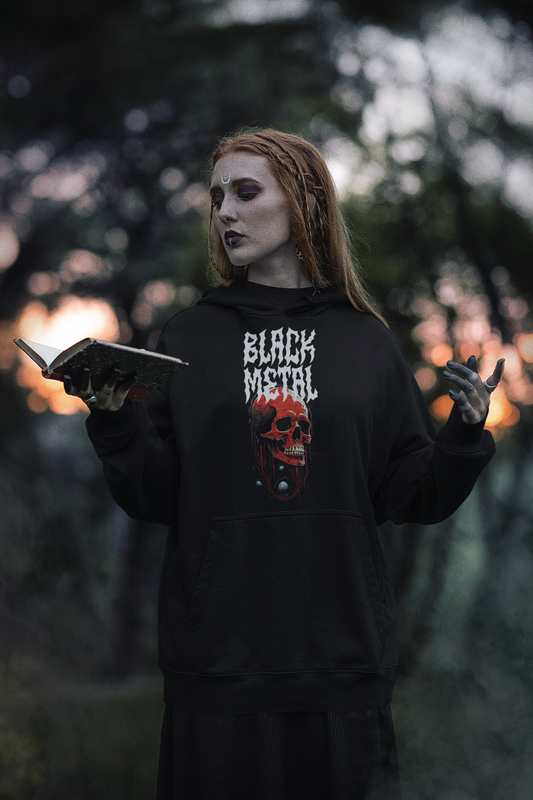 Black Metal Hoodie Umisex