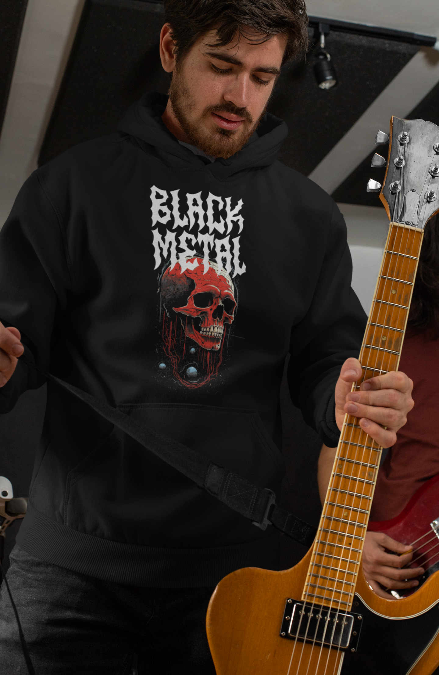 Black Metal Hoodie Umisex